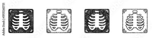 Sketch x ray icon design set
