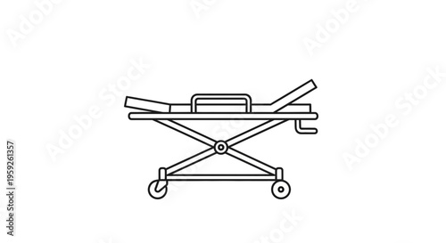 Medical Stretcher Icon, Hospital Bed, Emergency Transport Equipment, Healthcare Symbol
