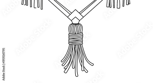 Macrame Tassel Fringe Detail - Handcrafted Boho Decor Element