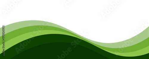 Modern abstract background featuring layered green waves and curves, perfect for eco-friendly and sustainability concepts.