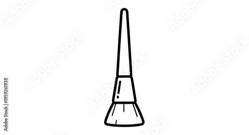 Makeup Brush Icon Vector Illustration - Simple Black and White Outline