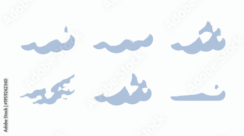 Collection of Cloud Shapes and Sky Elements for Creative Design and Backgrounds