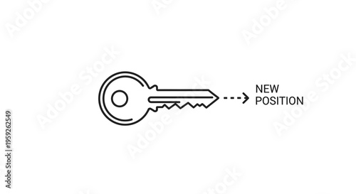 Key Moving to New Position, Concept of Change, Relocation, and Opportunity