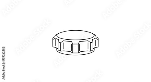 Knurled Knob Cap, Industrial Component, Mechanical Part, Engineering Design, Machine Element