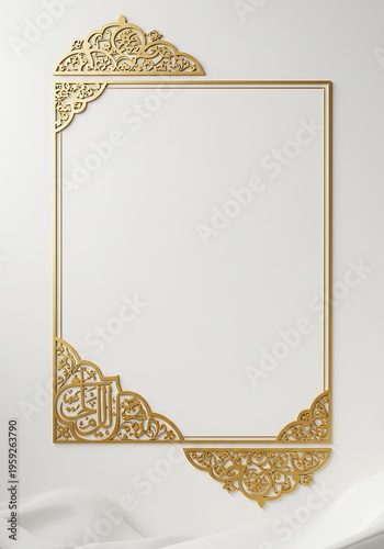 Golden Arabesque: A 3D Rendered Frame