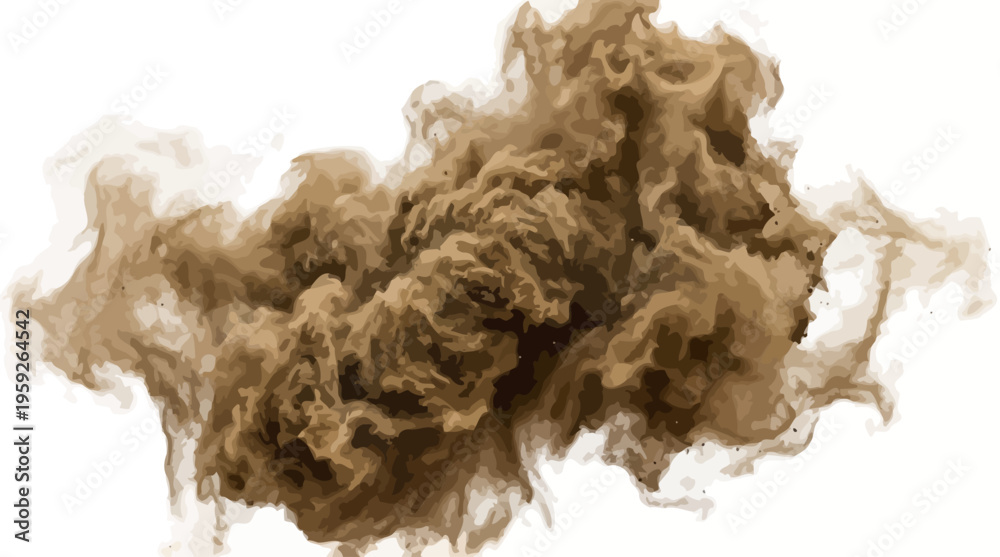 Obraz premium Dramatic Image of Dust Cloud with Thick Brown Smoke and Turbulent Atmosphere