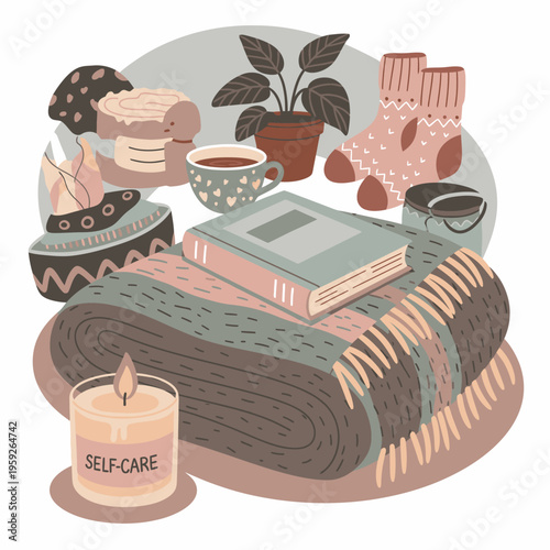 Self care relaxing spa day at home.