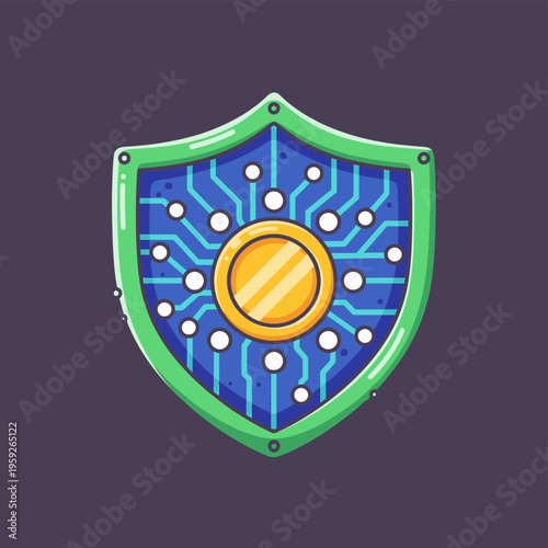 Shield with circuit board design.