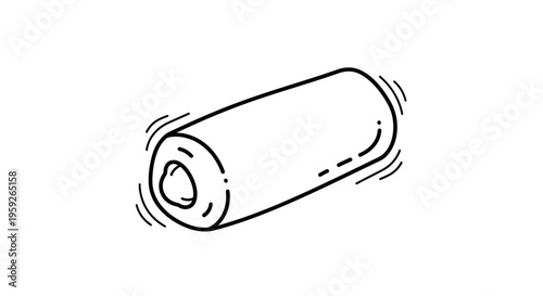 Hand-drawn illustration of a vibrating battery, symbolizing energy, power, and electricity.