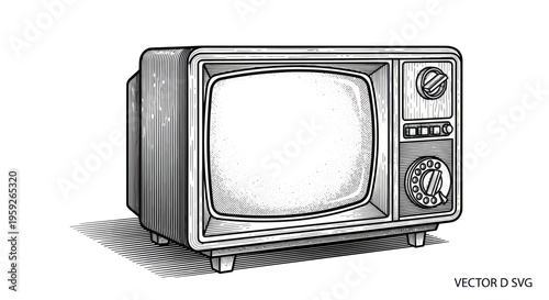 Vintage Television Set Illustration