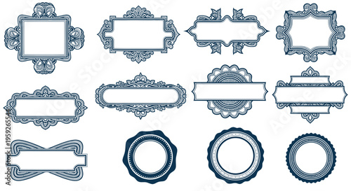 Ornate Decorative Frames and Labels Collection - Vintage Style
