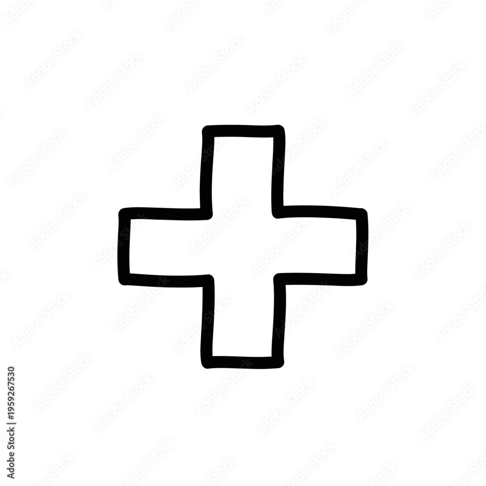 Obraz premium Simple Cross Symbol Illustration for Medical and Healthcare Themes