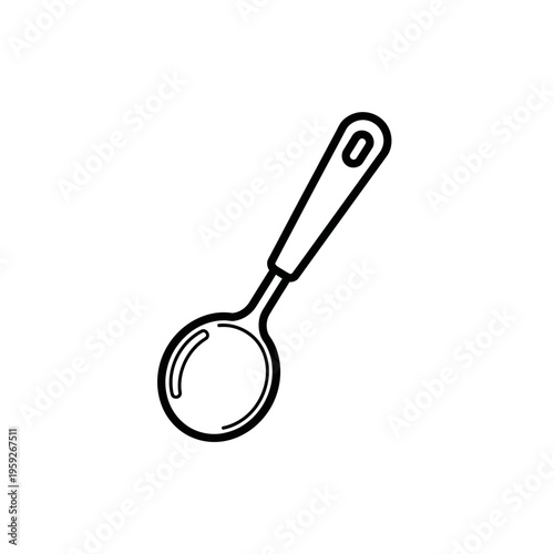 Simple Cooking Spoon with Wooden Handle for Kitchen Cooking and Food Preparation