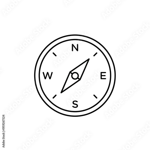 Simple Compass Illustration for Navigation and Exploration Purposes