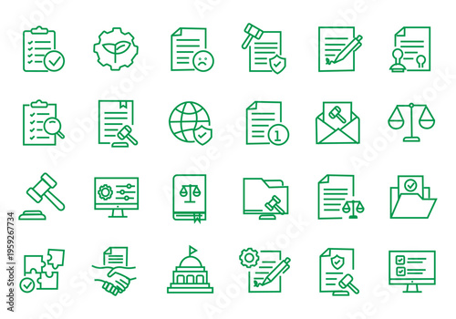 Regulation icon set. Editable line icons. Vector illustration.