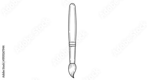 Hand-drawn illustration of a paintbrush with a clean white background
