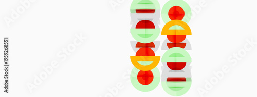 Traffic lights display red, yellow, green signals. Vertical arrangement suggests sequence, possibly timing or progression. Simple graphic design.