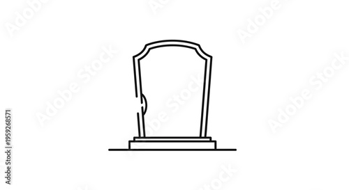 Grave Stone Icon, Cemetery Marker, Memorial Headstone, Funeral Symbol, Death Concept