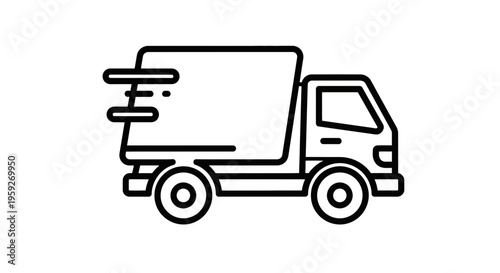 Fast Delivery Truck Icon, Express Shipping, Logistics and Transport Concept