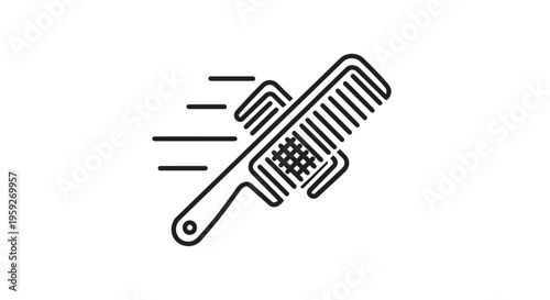 Fast Hair Comb Icon: Speed, Styling, and Hair Care Concept