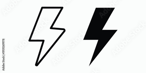 Black and white lightning bolt icons
