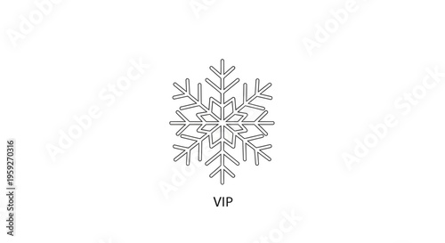 Elegant Snowflake Icon with VIP Text - Winter Season and Exclusive Offer Symbol