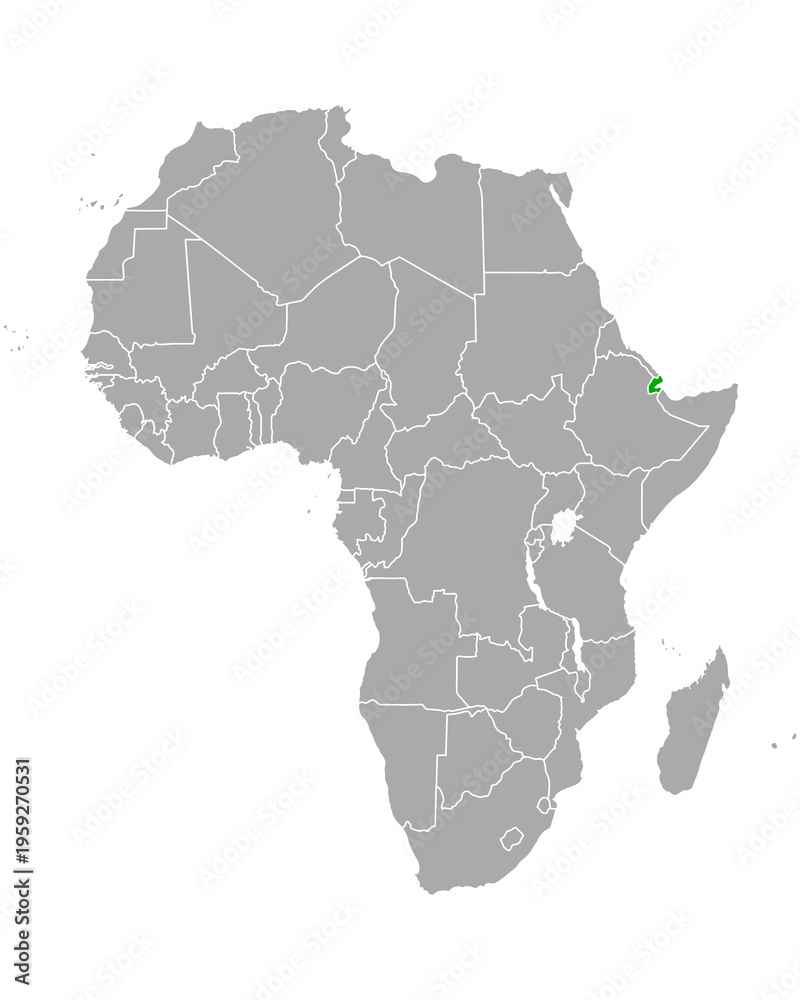 Fototapeta premium Karte von Dschibuti in Afrika