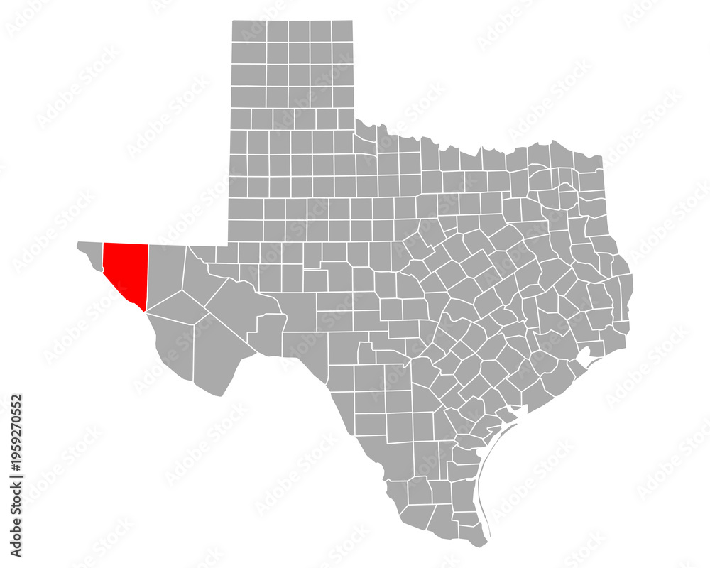 Fototapeta premium Karte von Hudspeth in Texas