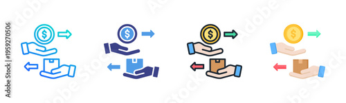 Direct Marketing icon set multiple style collection