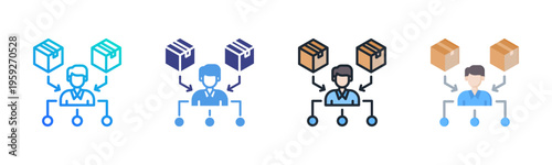 Reseller icon set multiple style collection