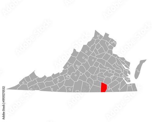 Karte von Brunswick in Virginia