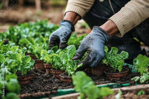 spring work with seedlings in the greenhouse