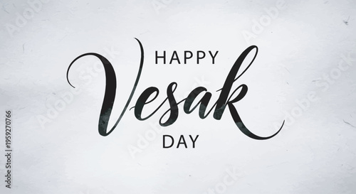Happy Vesak Day Hand Lettering Calligraphy Illustration