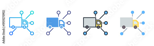 Distribution icon set multiple style collection