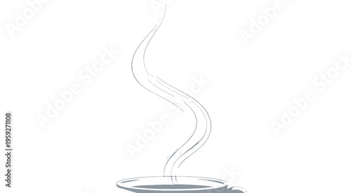 Steaming hot coffee in elegant white cup on white background