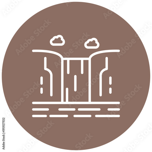 Waterfall Landscape Icon