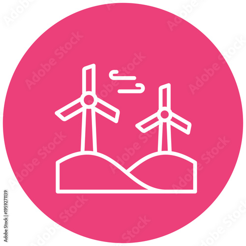 Windmill Landscape Icon
