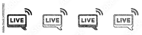 Sketch live streaming icon design set