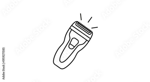Electric Shaver Icon Line Art, Personal Grooming Tool, Simple Vector Illustration