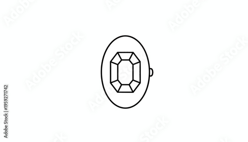 Elegant Emerald Cut Gemstone Set in Oval Bezel Ring, Luxury Jewelry Icon