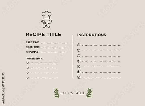 A chef holds kitchen utensils on a table with recipe cards and green leaves nearby indoors