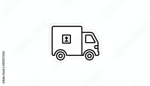 Delivery Truck Icon, Logistics and Shipping Symbol, Simple Vector Illustration