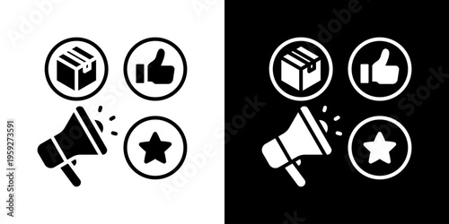 Campaign Icon Set Vector Collection Isolated In Black And White
