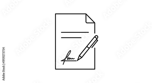 Contract Document with Signature and Pen - Business Agreement Concept