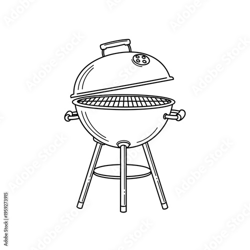 Stylish Modern Outdoor Charcoal Grill for Barbecue and Grilling Enthusiasts