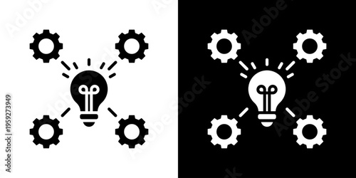 Implementation Icon Set Vector Collection Isolated In Black And White