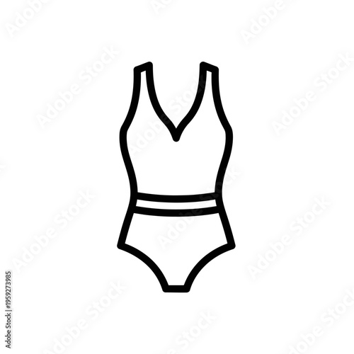 Stylish One-Piece Swimsuit Illustration for Fashion and Swimwear Design