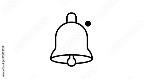 Minimalist notification bell icon with alert dot, symbolizing new messages, reminders, or updates in digital interfaces, designed for clarity and usability in apps and websites.