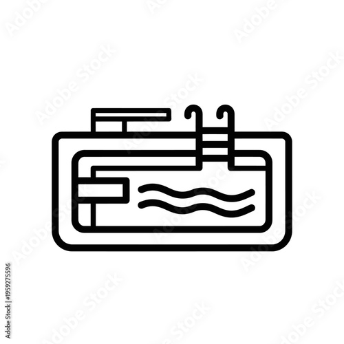 Thermal Pool with Heating System and Water Circulation for Recreation