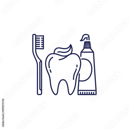 Toothbrush Toothpaste and Dental Floss for Oral Hygiene Care